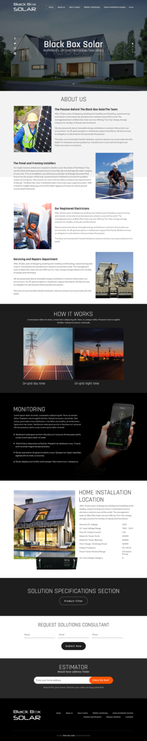 Web Design by sai.designer87 for Black Box Solar Limited | Design: #26010910