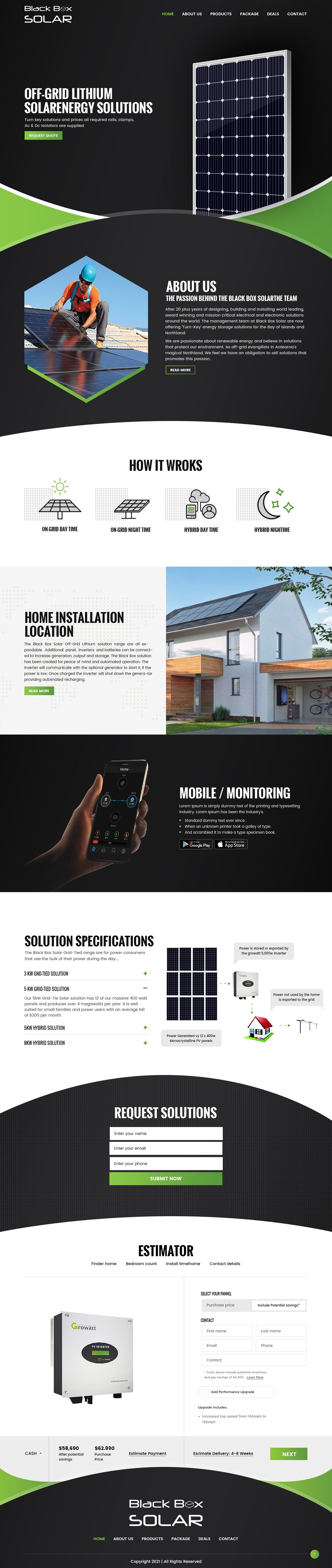 Web Design by nzdesigners for Black Box Solar Limited | Design #26012939