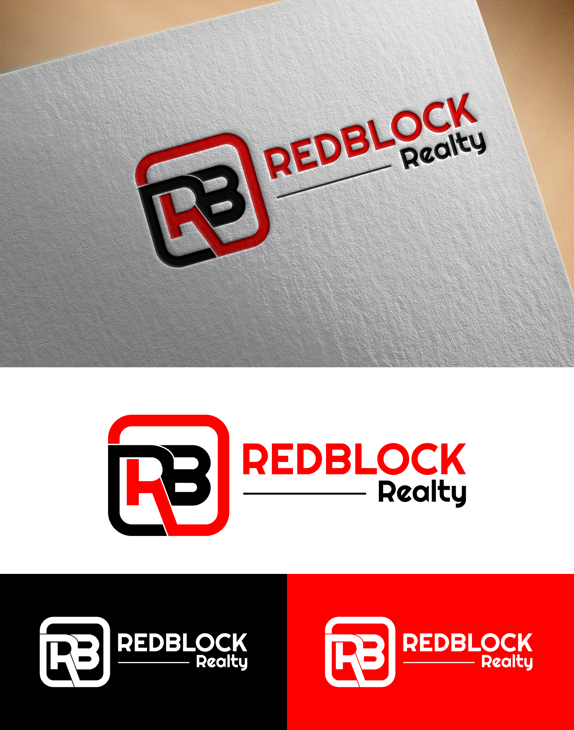 Logo Design by Tonmoyy for REDBLOCK Realty Inc. | Design #26035639