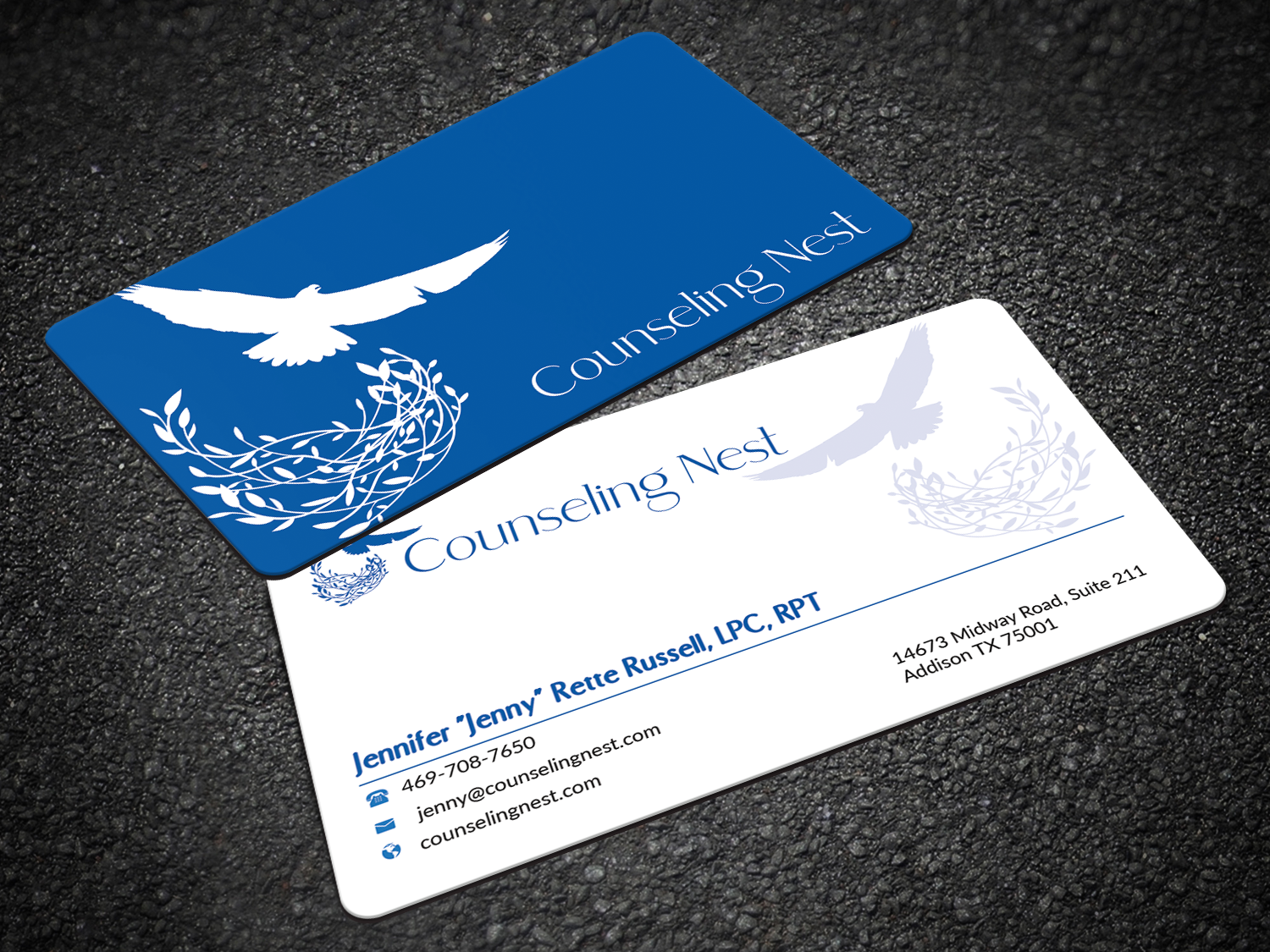 Business Card Design by Withdrawn for Jenny Russell Counseling, PLLC | Design: #26001908