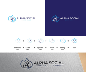 Alpha Social Card Club (or Alpha Social Poker Club) | Logo Design by uitaki