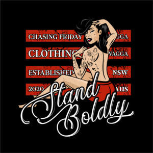 Tattoo Inspired Streetwear Brand wants pinup style design for new tee! 'STAND BOLDLY' | T-shirt Design by ThiagoB