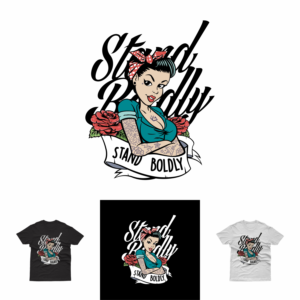 Tattoo Inspired Streetwear Brand wants pinup style design for new tee! 'STAND BOLDLY' | Diseño de Camiseta por duatitik.std