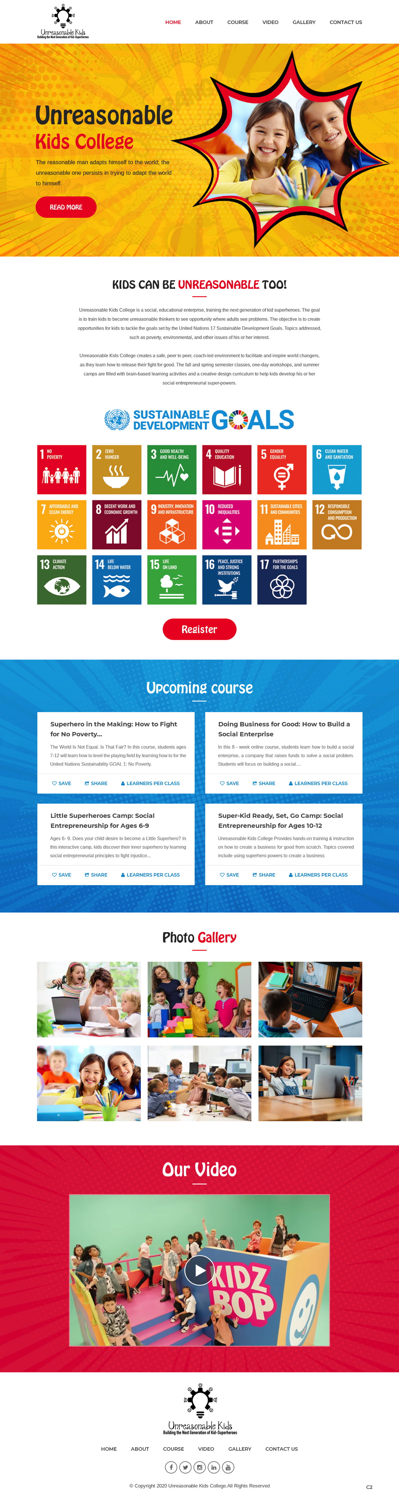Web Design by pb for Unreasonable Kids College | Design #26001001