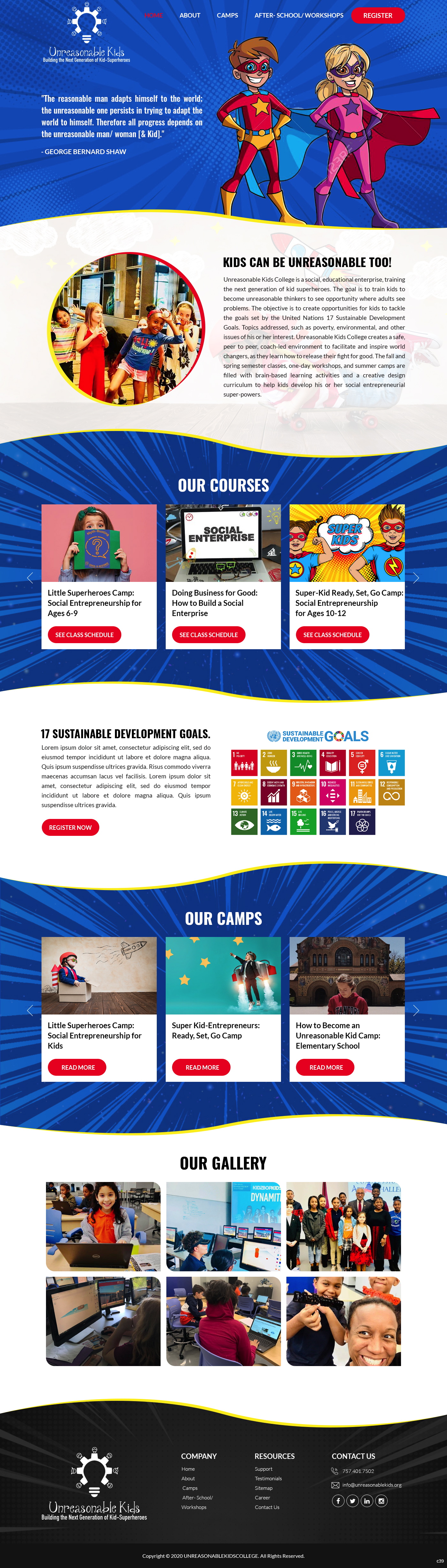 Web Design by pb for Unreasonable Kids College | Design #26001005