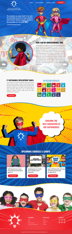 Web-Design von pb für Unreasonable Kids College | Design #26033113