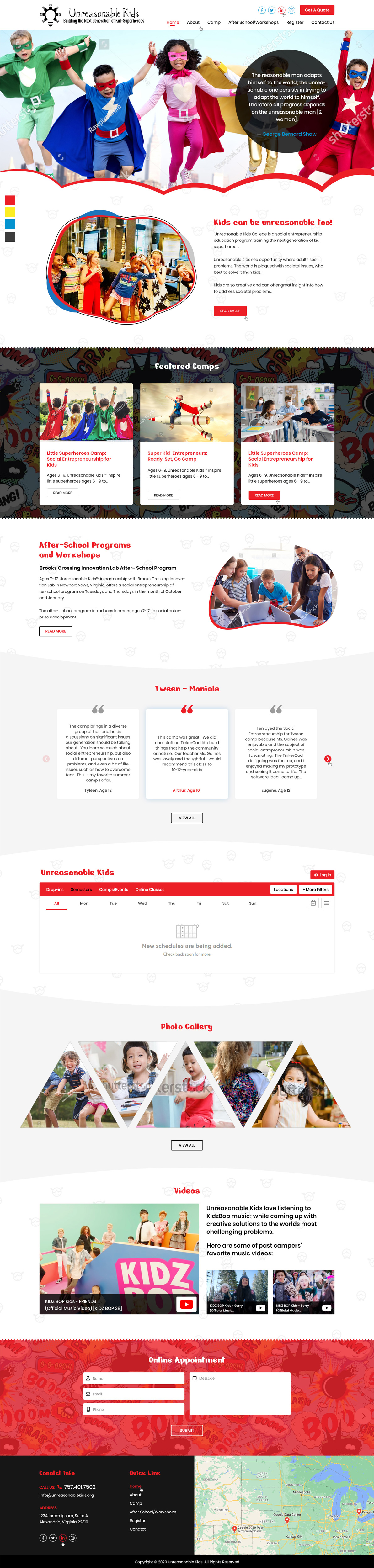 Web-Design von Ved Web Services für Unreasonable Kids College | Design #26026516