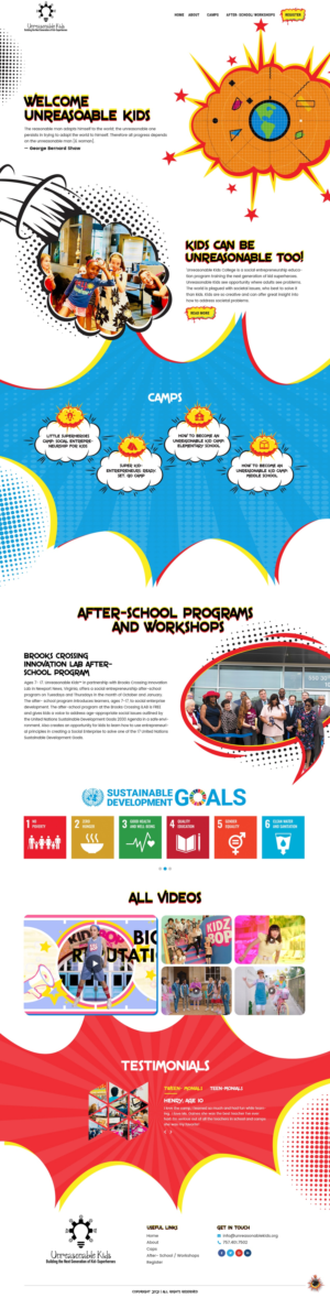 Web-Design von nzdesigners für Unreasonable Kids College | Design #26011656