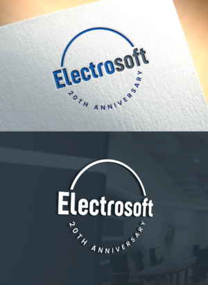 Put in Existing Logo with new logo wrapped around to say Electrosoft 20th Anniversary | Logo Design by Art Lancer