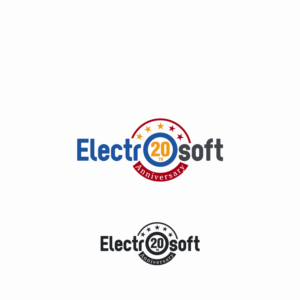 Put in Existing Logo with new logo wrapped around to say Electrosoft 20th Anniversary | Logo Design by MG.graphics