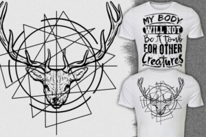 Hype designed Animal rights messages combining contemporary minimalism, renaissance and antiquity | Diseño de Camiseta por Falih A