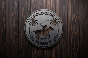 Design Sunset Polo Club's  clubhouse  5th Chukker Sign | Design de Panneau par Kero