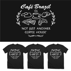 Cafe Brazil  Chalkboard Design T-Shirt | T-shirt Design by OR-PiXEL STUDIO ™