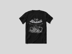 Cafe Brazil  Chalkboard Design T-Shirt | T-shirt Design by HELLOCRUNK