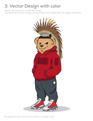 Modern Native American Streetwear Hip Hop Bear | Diseño de Camiseta por Pharsheed