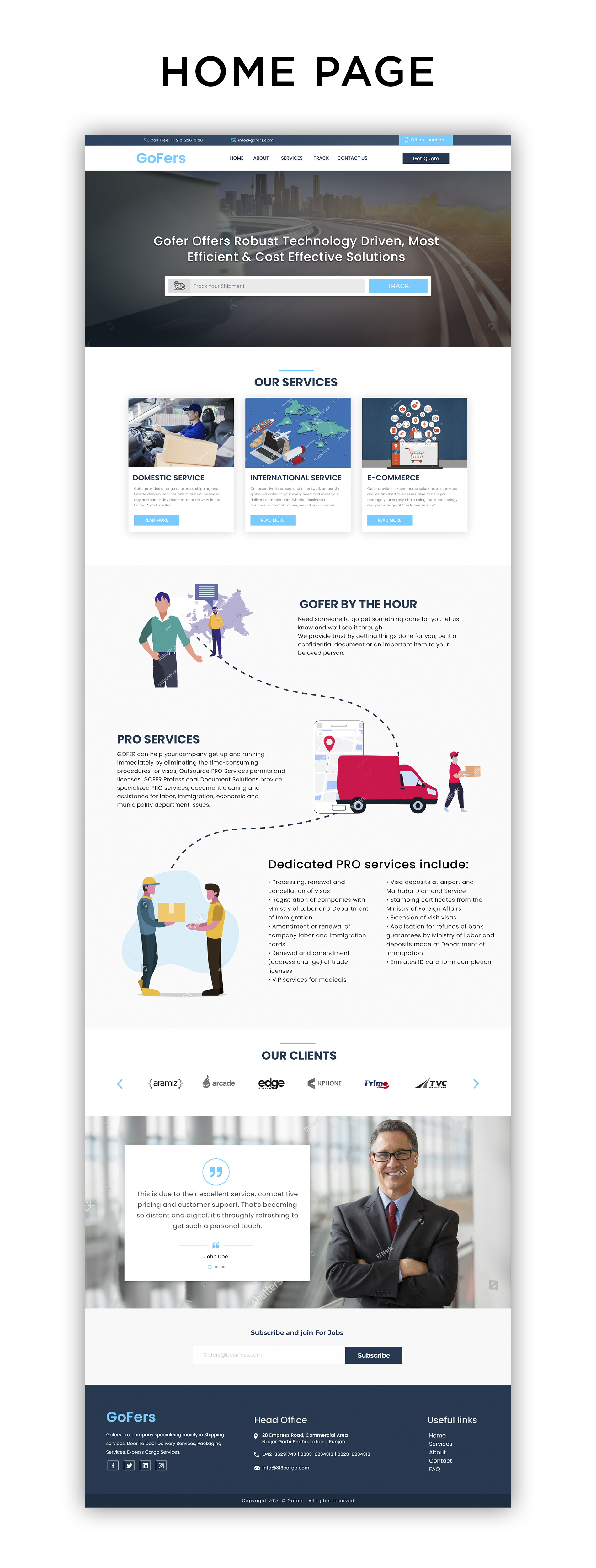 Web Design by Adeel Rahman for Gofer Delivery | Design #26020641