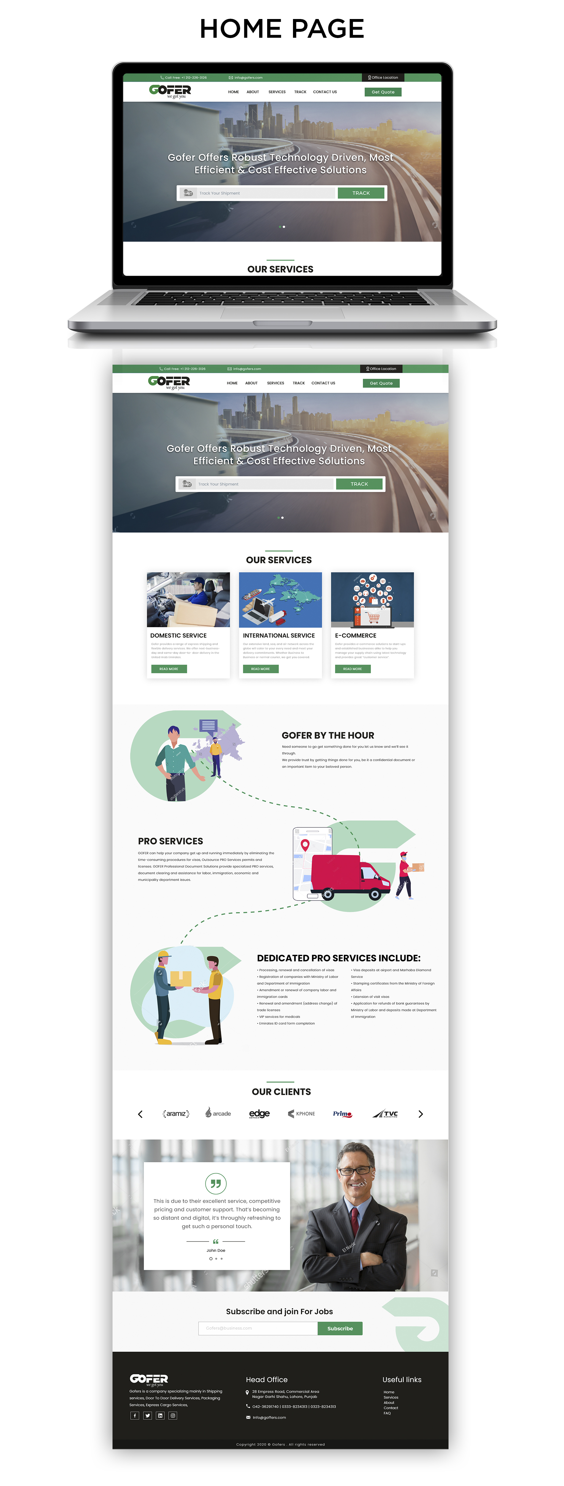 Web Design by Adeel Rahman for Gofer Delivery | Design #26029074