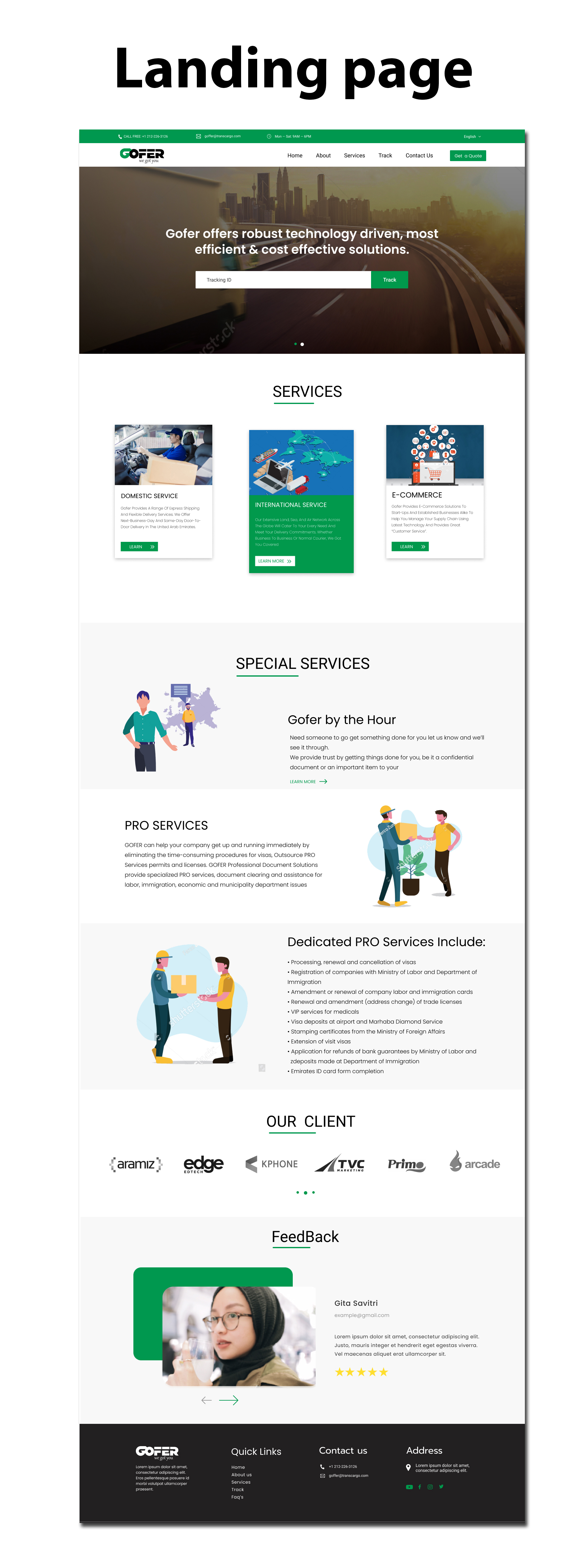 Web Design by Adeel Rahman for Gofer Delivery | Design #26046557