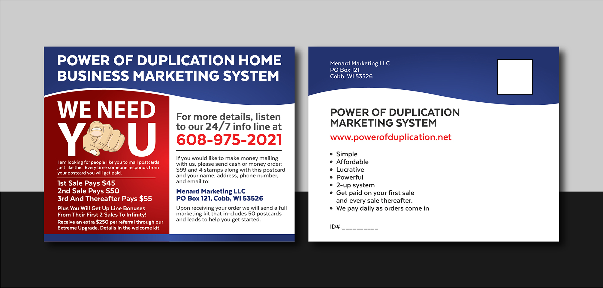 Postcard Design by Deziners Zone for Menard Marketing LLC | Design #26033325