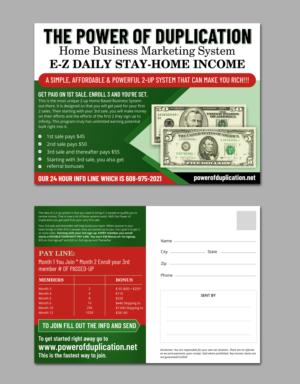 Money making marketing program postcard needed. | Postkarten-Design von ecorokerz