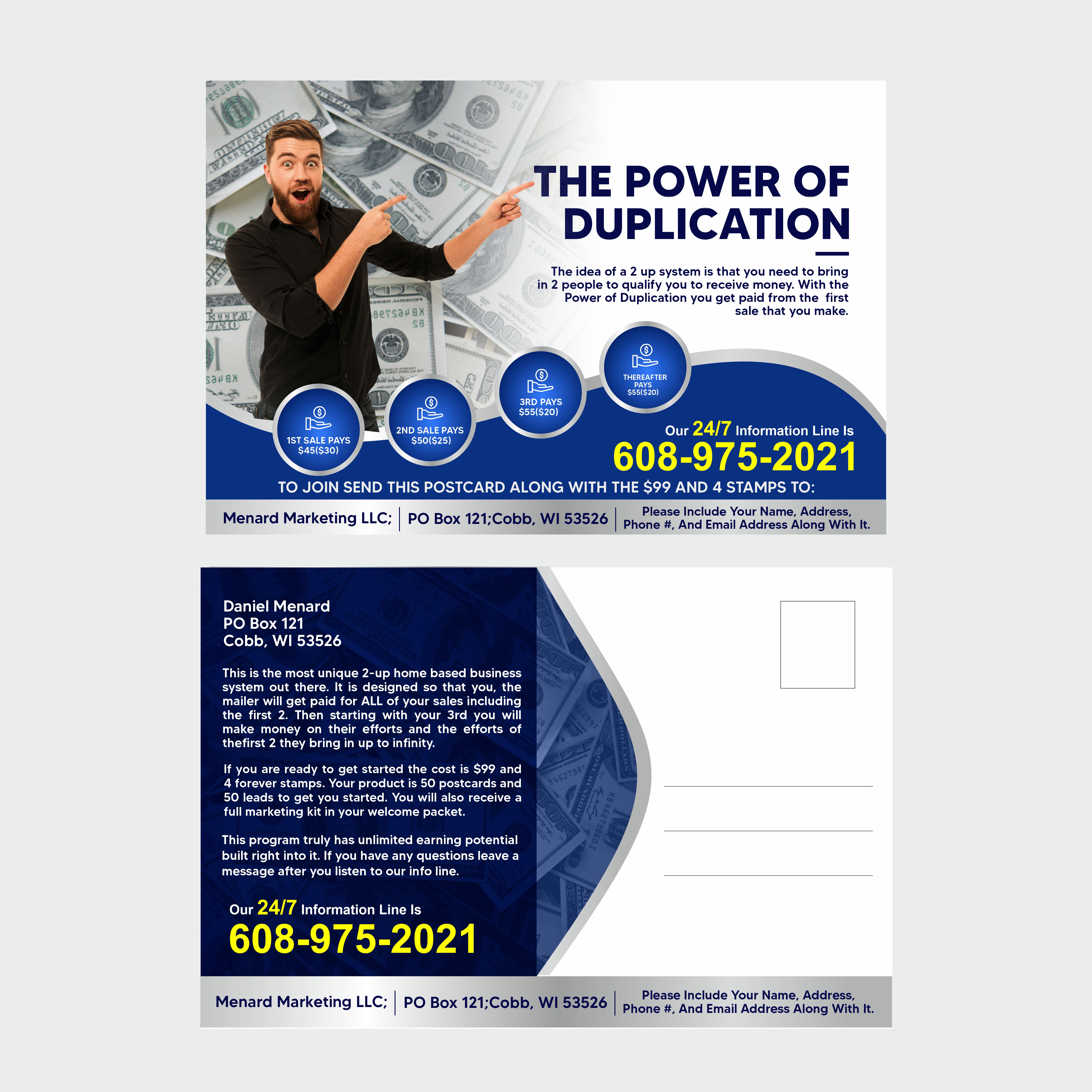 Postcard Design by colourstreak for Menard Marketing LLC | Design #26044093