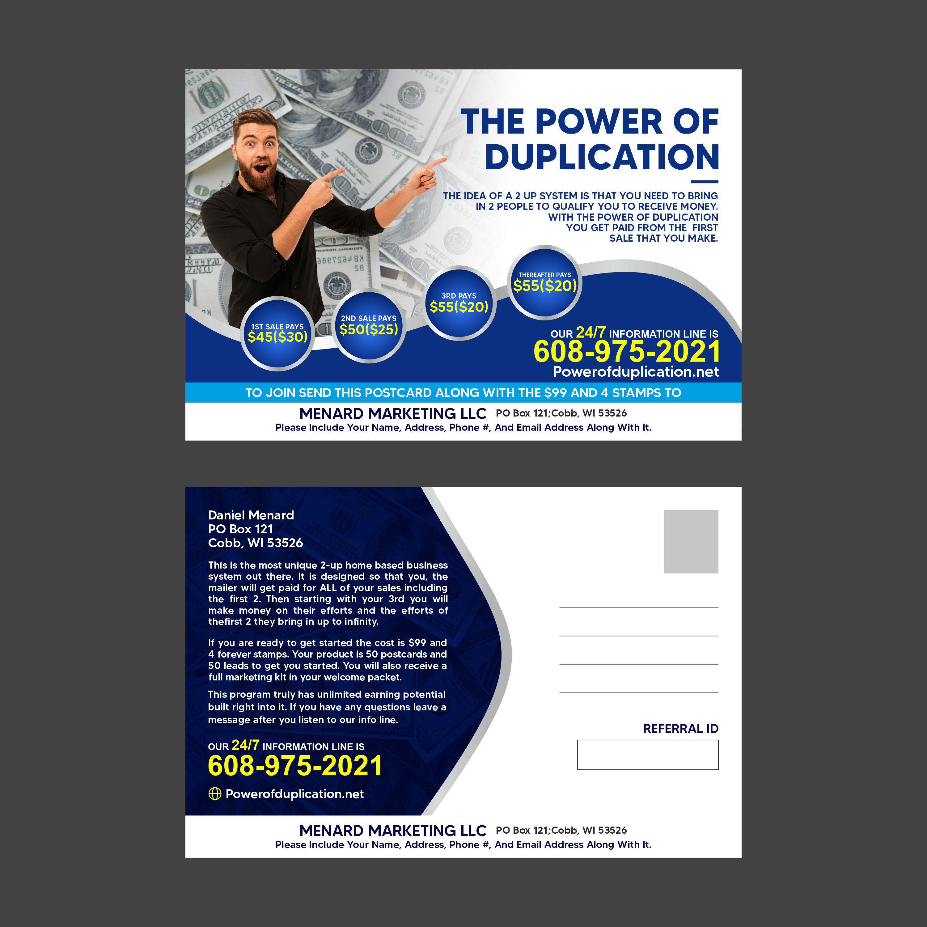 Postcard Design by colourstreak for Menard Marketing LLC | Design #26046834