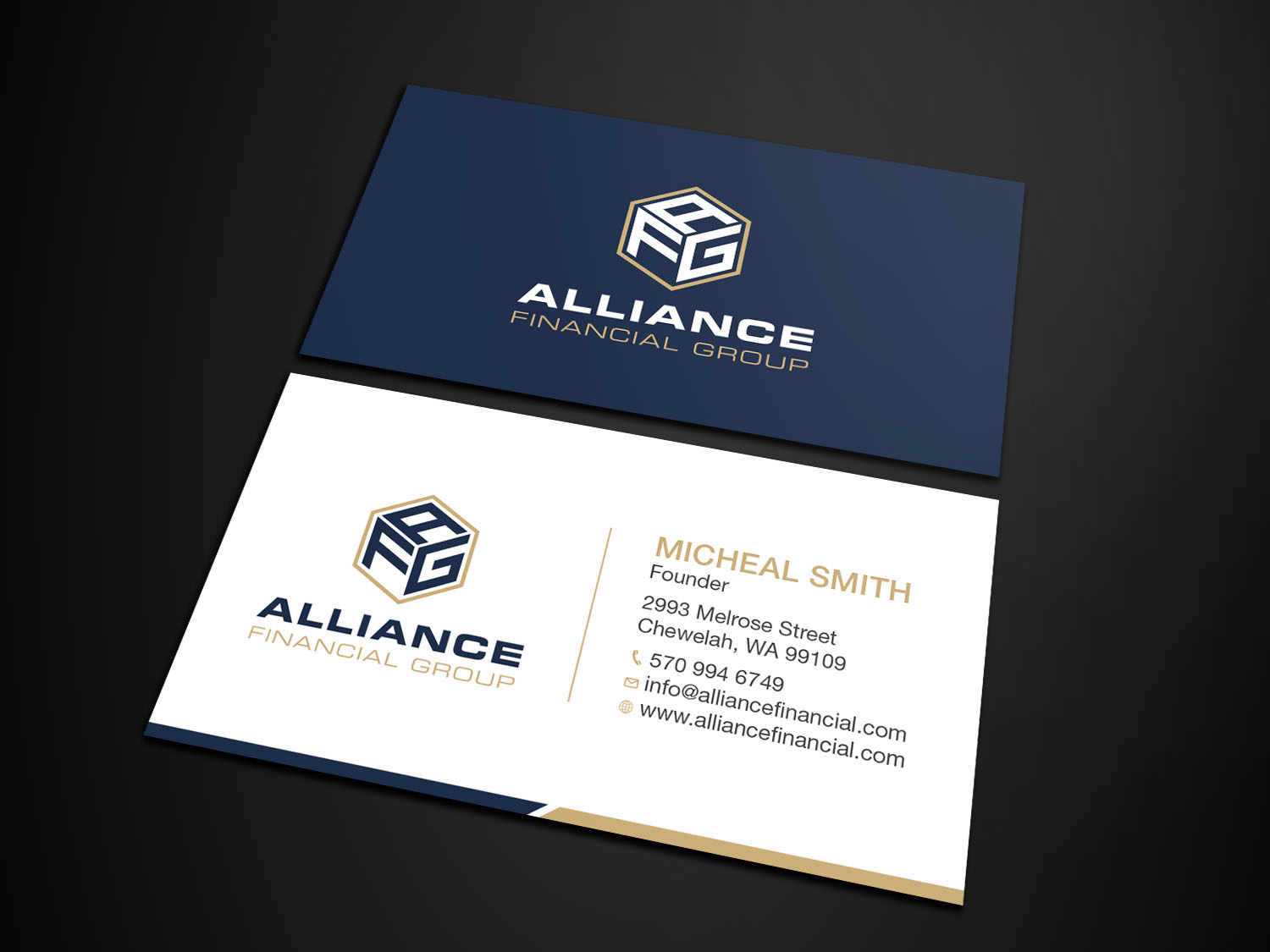 Business Card Design by Tripti Ranjan Gain for Alliance Financial Group | Design #26020770