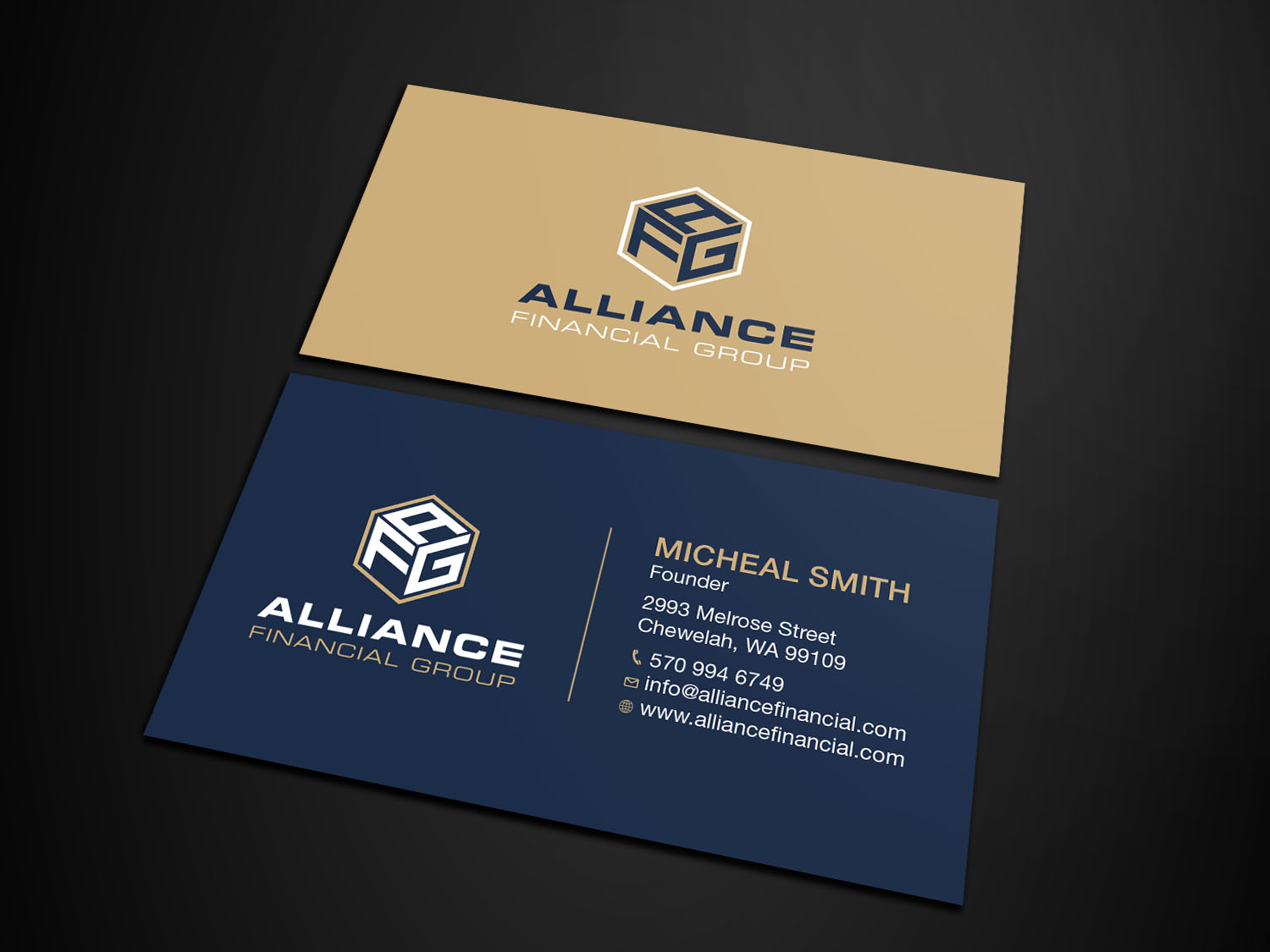 Business Card Design by Tripti Ranjan Gain for Alliance Financial Group | Design #26020773