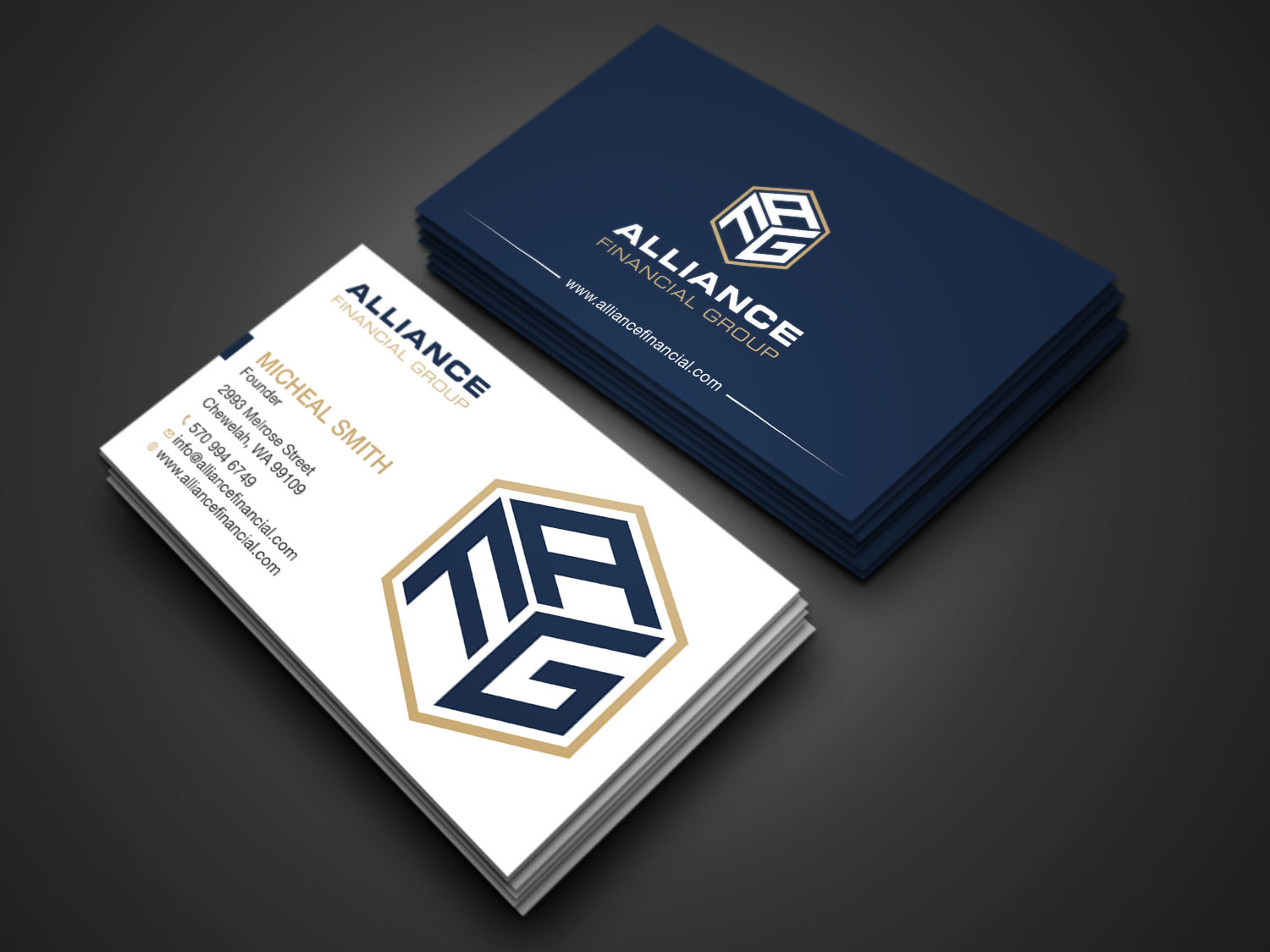 Business Card Design by Tripti Ranjan Gain for Alliance Financial Group | Design #26020776
