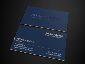 Alliance Financial Group   -   Real estate loans - need a business card with a logo  | Design de Carte de Visite par Tripti Ranjan Gain