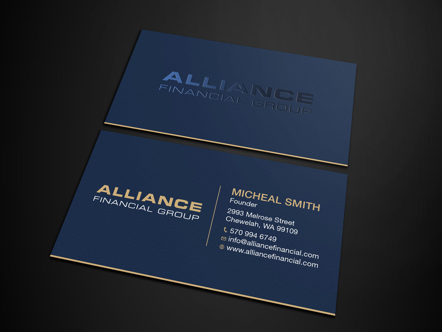 Visitenkarten-Design von Tripti Ranjan Gain für Alliance Financial Group | Design #26022624