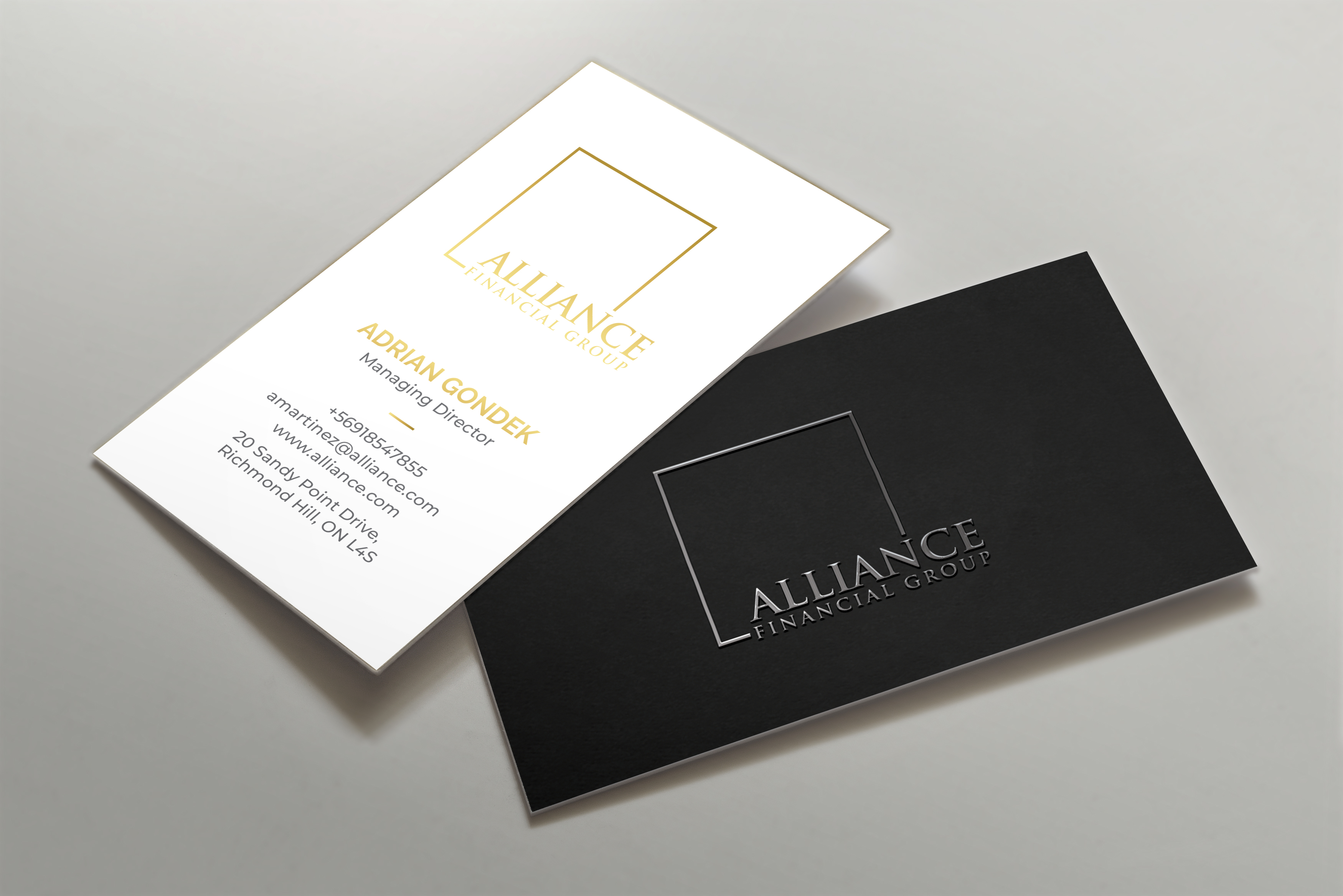 Design de Carte de Visite par R.design pour Alliance Financial Group | Design #26022481