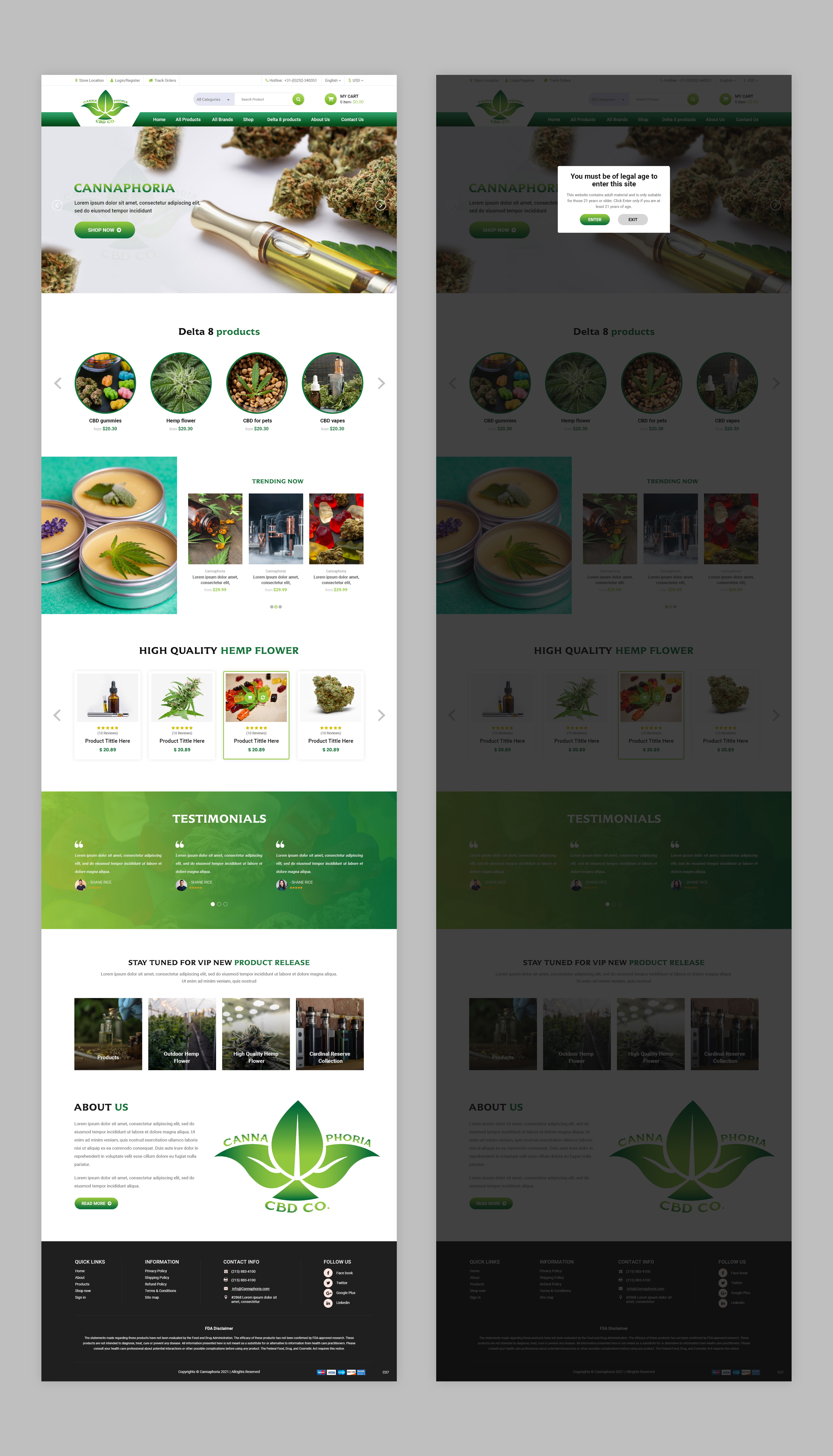 Web Design by pb for cannaphoria cbd co. | Design #26030776