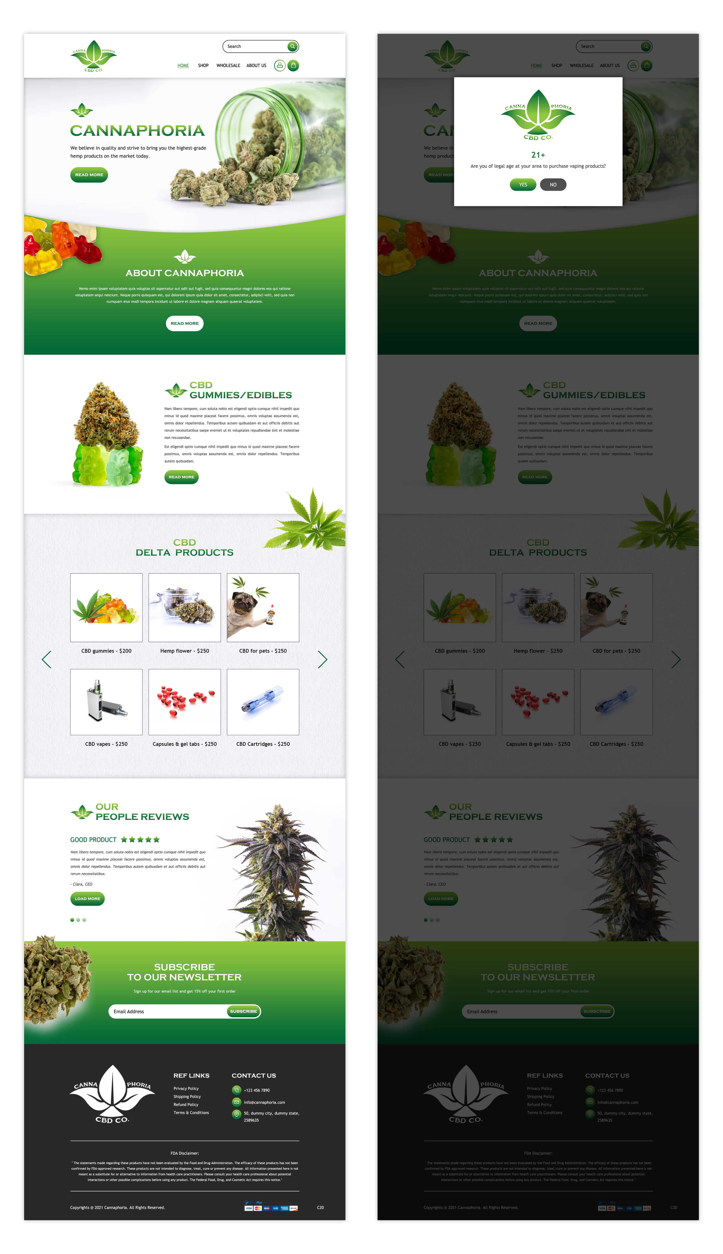 Web Design by pb for cannaphoria cbd co. | Design #26030781