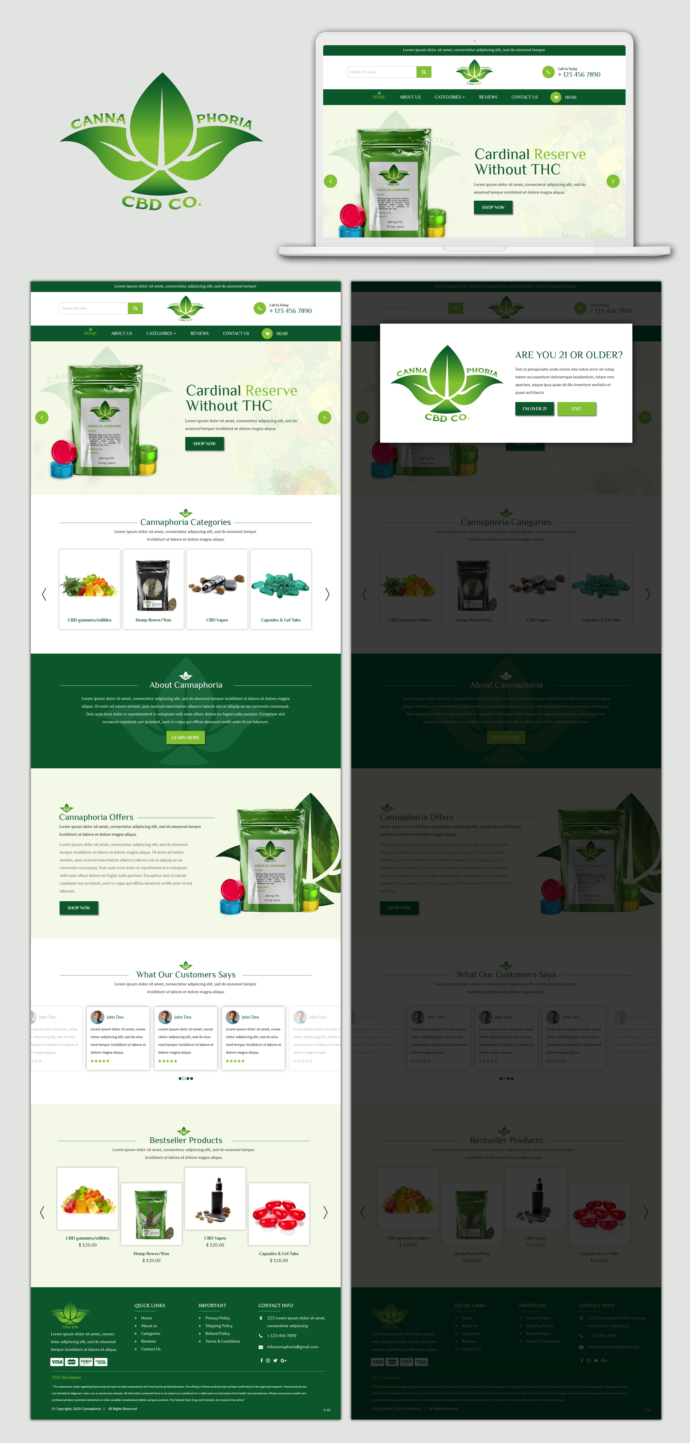 Web Design by pb for cannaphoria cbd co. | Design #26030785