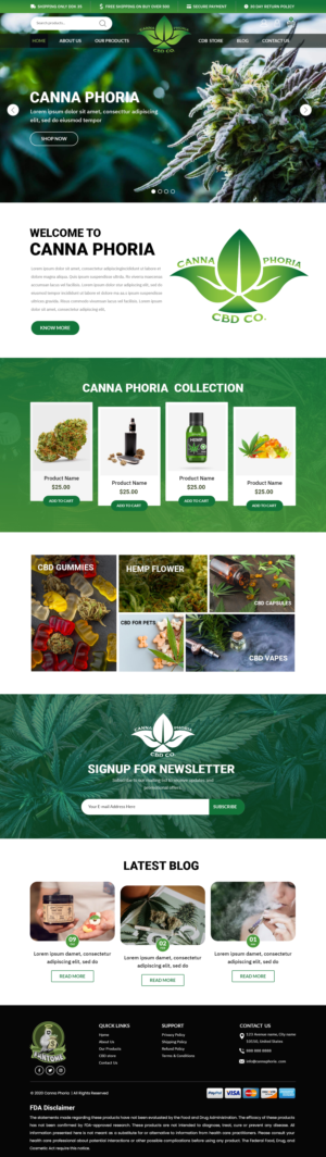 Web Design by Titan Eagle for cannaphoria cbd co. | Design: #26031061