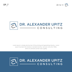 1. Dr. Alexander Upitz, 2. Consulting, 3. Please use initials AU (somehow merged) | Logo Design by CIG Designer