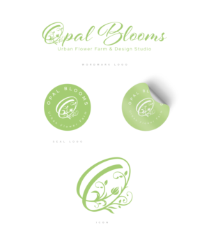 Opal Blooms | Urban Flower Farm & Design Studio | Logo Design by designbysy