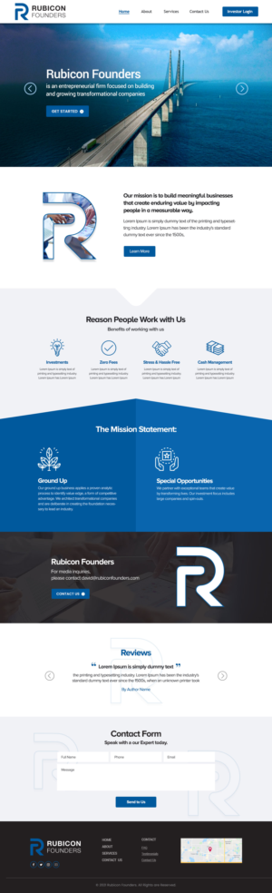 A new company focused on starting and investing in transformative businesses. | Web Design par Shijo John