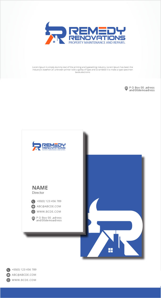 Diseño de Logo por graphicevolution para Remedy Renovations | Diseño #26028678