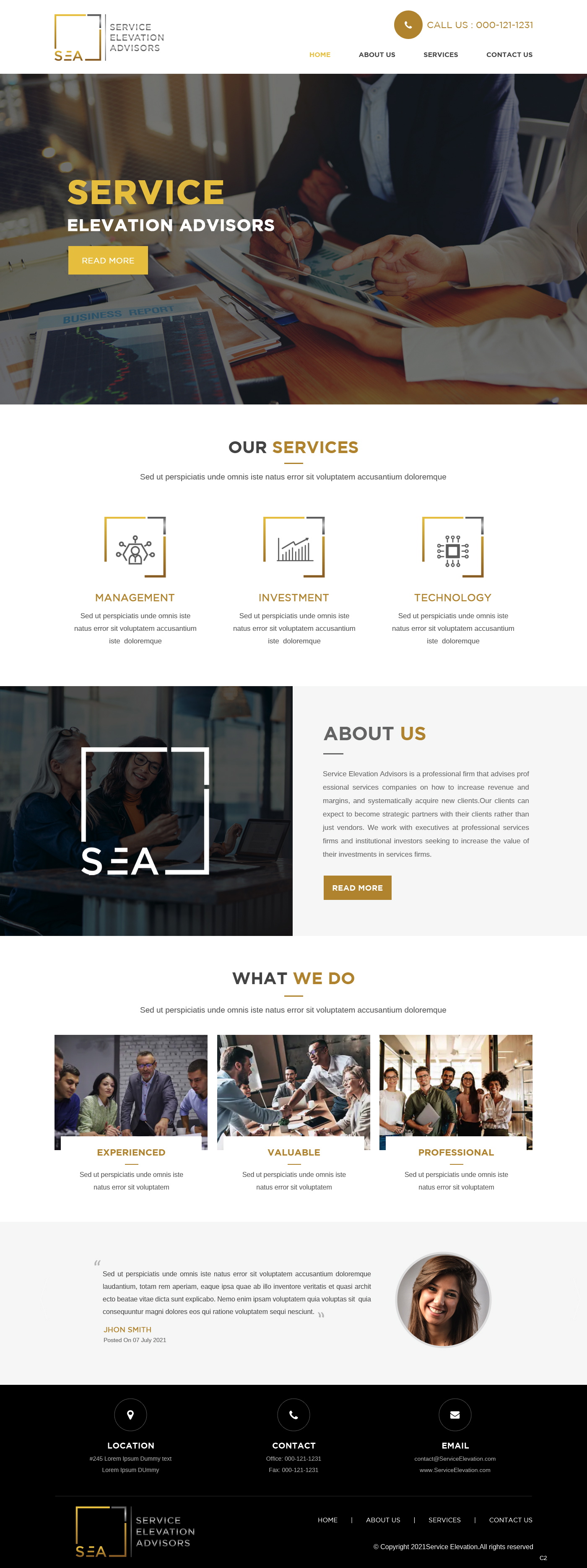 Web-Design von pb für Service Elevation Advisors, LLC | Design #26049103