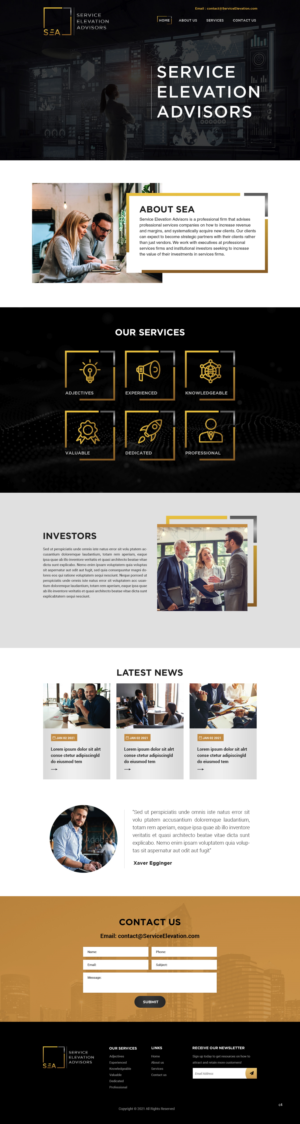 Web Design par pb pour Service Elevation Advisors, LLC | Design : #26049106