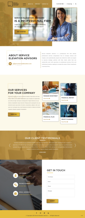 Web Design par pb pour Service Elevation Advisors, LLC | Design : #26049110