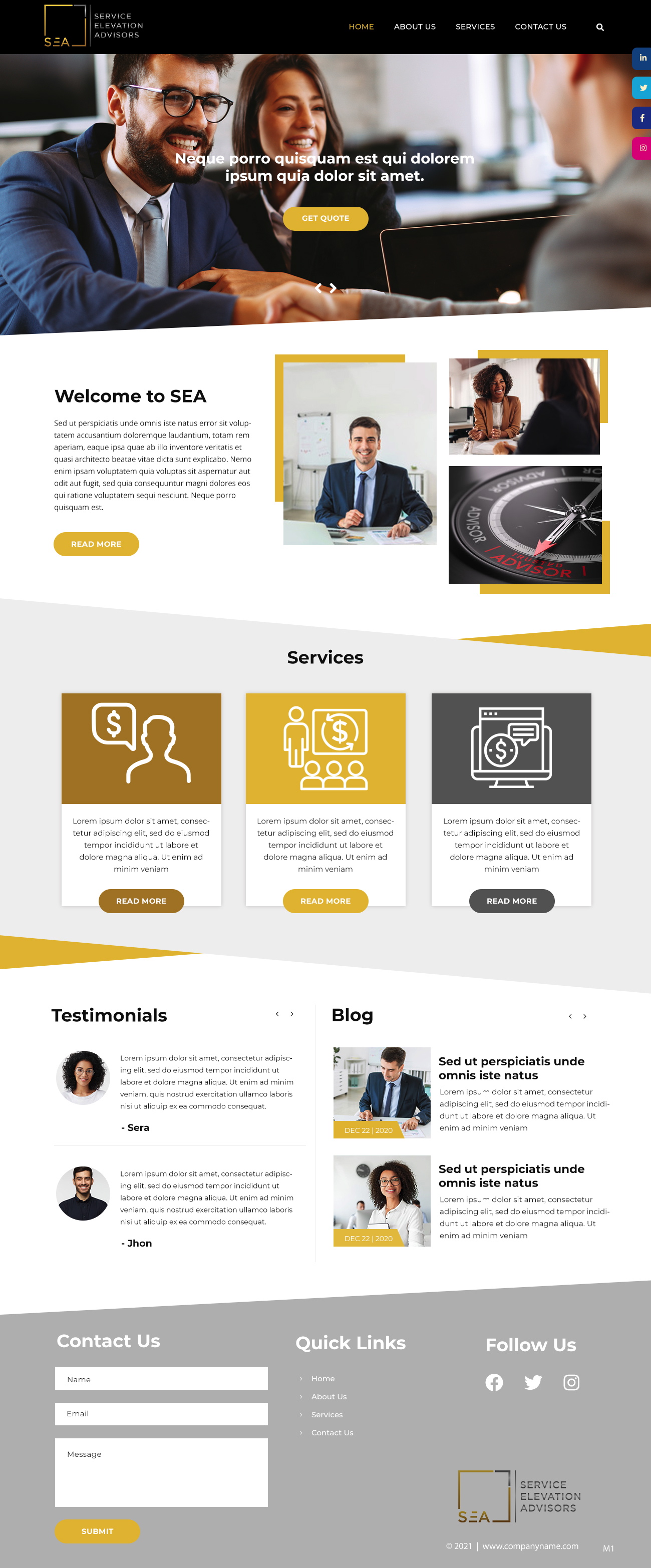 Diseño Web por pb para Service Elevation Advisors, LLC | Diseño #26049119