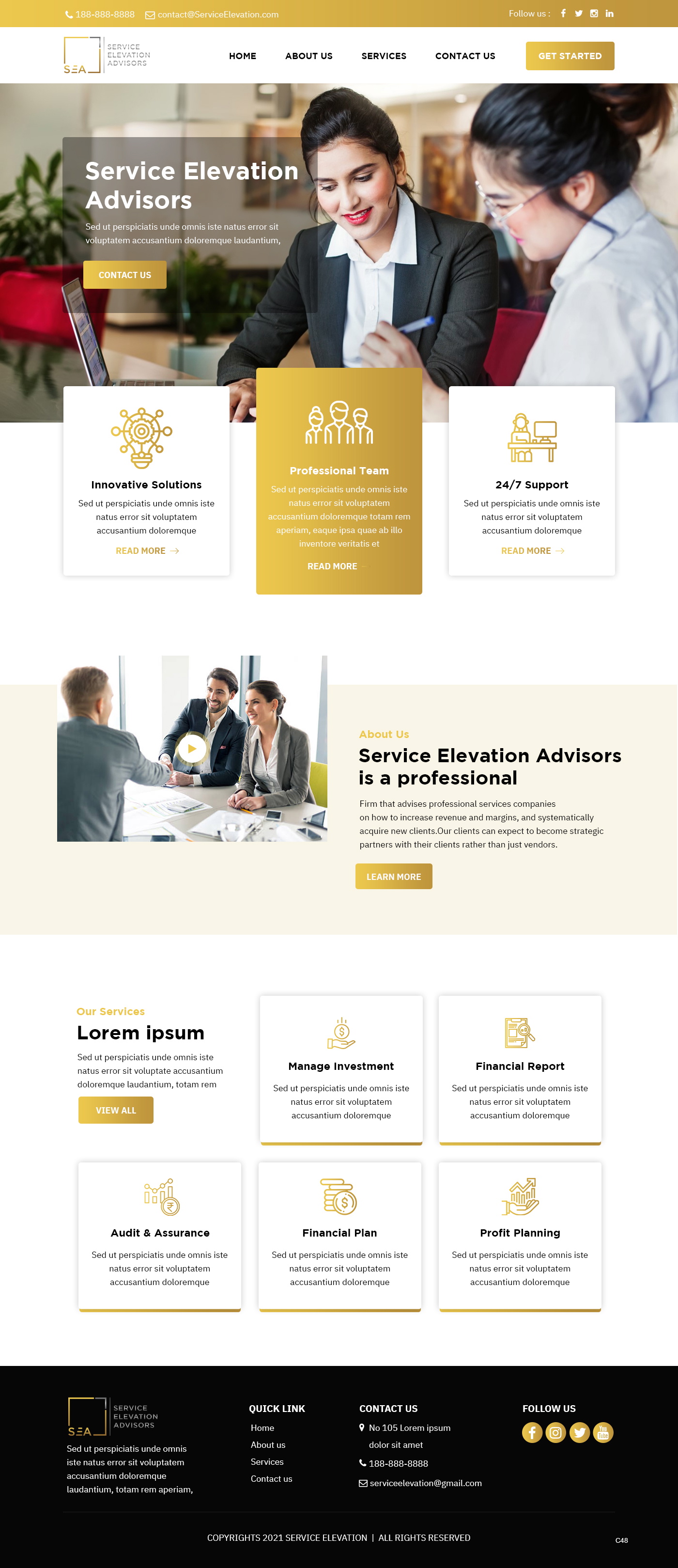 Web-Design von pb für Service Elevation Advisors, LLC | Design #26049121