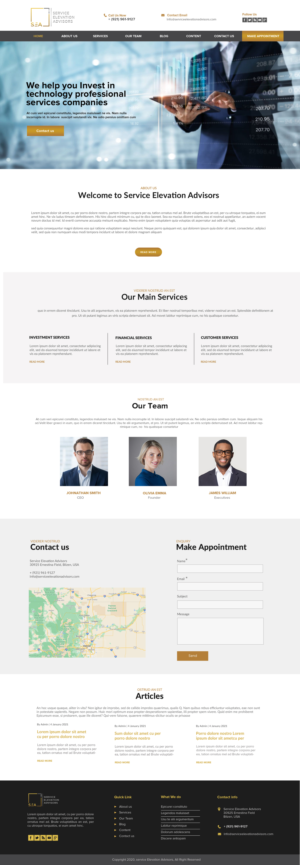 Web Design par chandrayaan.creative pour Service Elevation Advisors, LLC | Design : #26051280