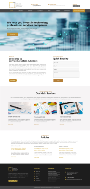 Web Design par chandrayaan.creative pour Service Elevation Advisors, LLC | Design : #26051341