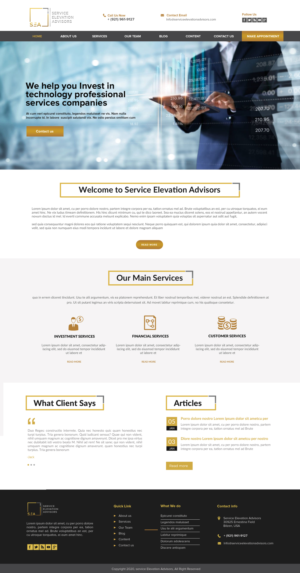 Web Design par chandrayaan.creative pour Service Elevation Advisors, LLC | Design : #26057179