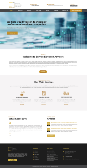 Web Design par chandrayaan.creative pour Service Elevation Advisors, LLC | Design : #26057508