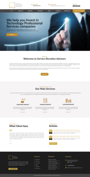 Web Design par chandrayaan.creative pour Service Elevation Advisors, LLC | Design : #26057820